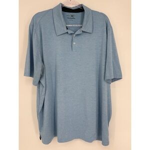 Johnston & Murphy Golf XC Short Sleeve Polo Shirt Heather Blue Mens XXL